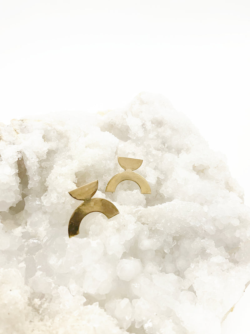 Geo Earrings: Brass + 14k Gold-Fill