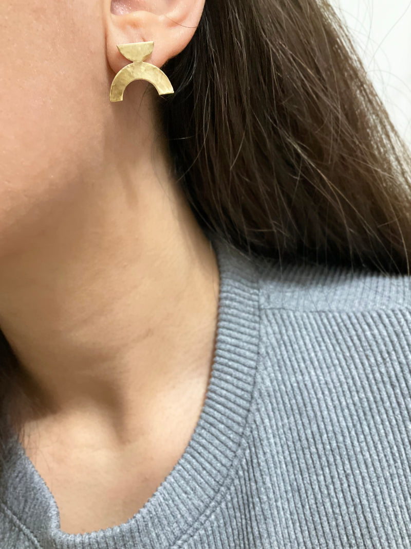 Geo Earrings: Brass + 14k Gold-Fill