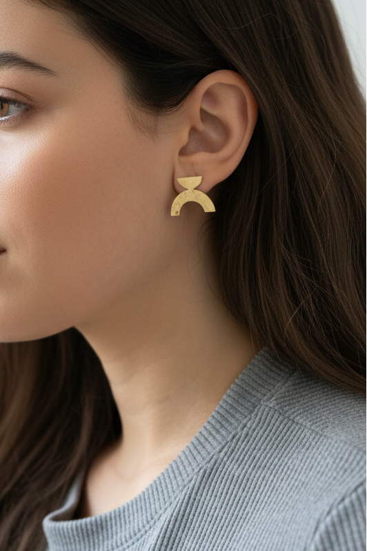 Geo Earrings: Brass + 14k Gold-Fill