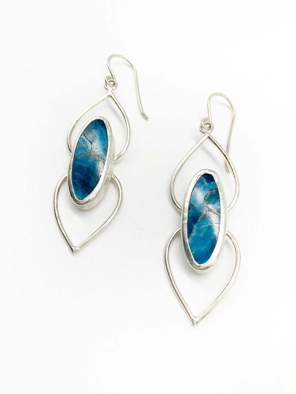 Azul Earrings: Sterling Silver + Apatite