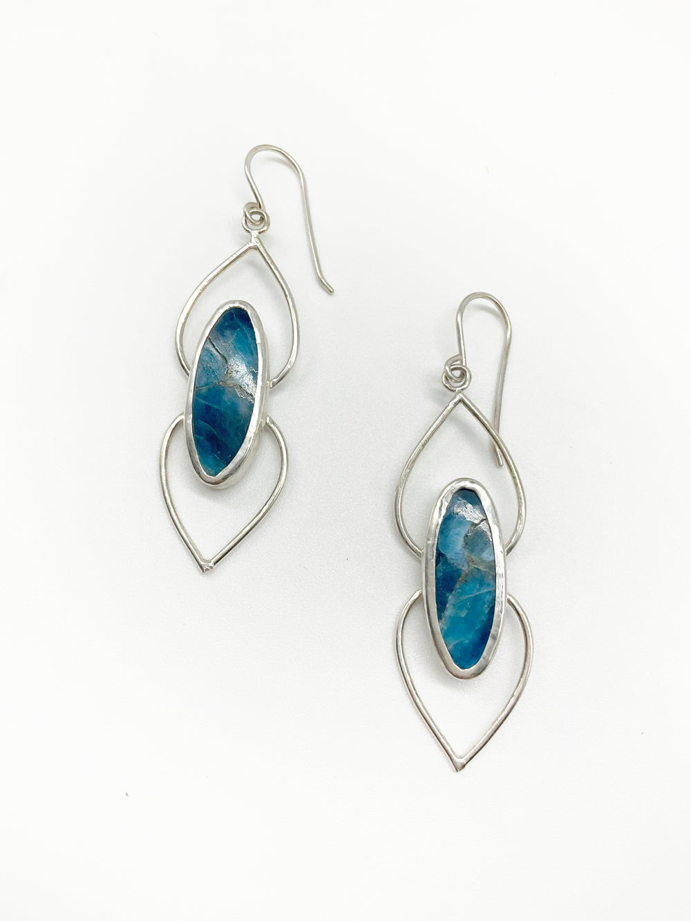 Azul Earrings: Sterling Silver + Apatite