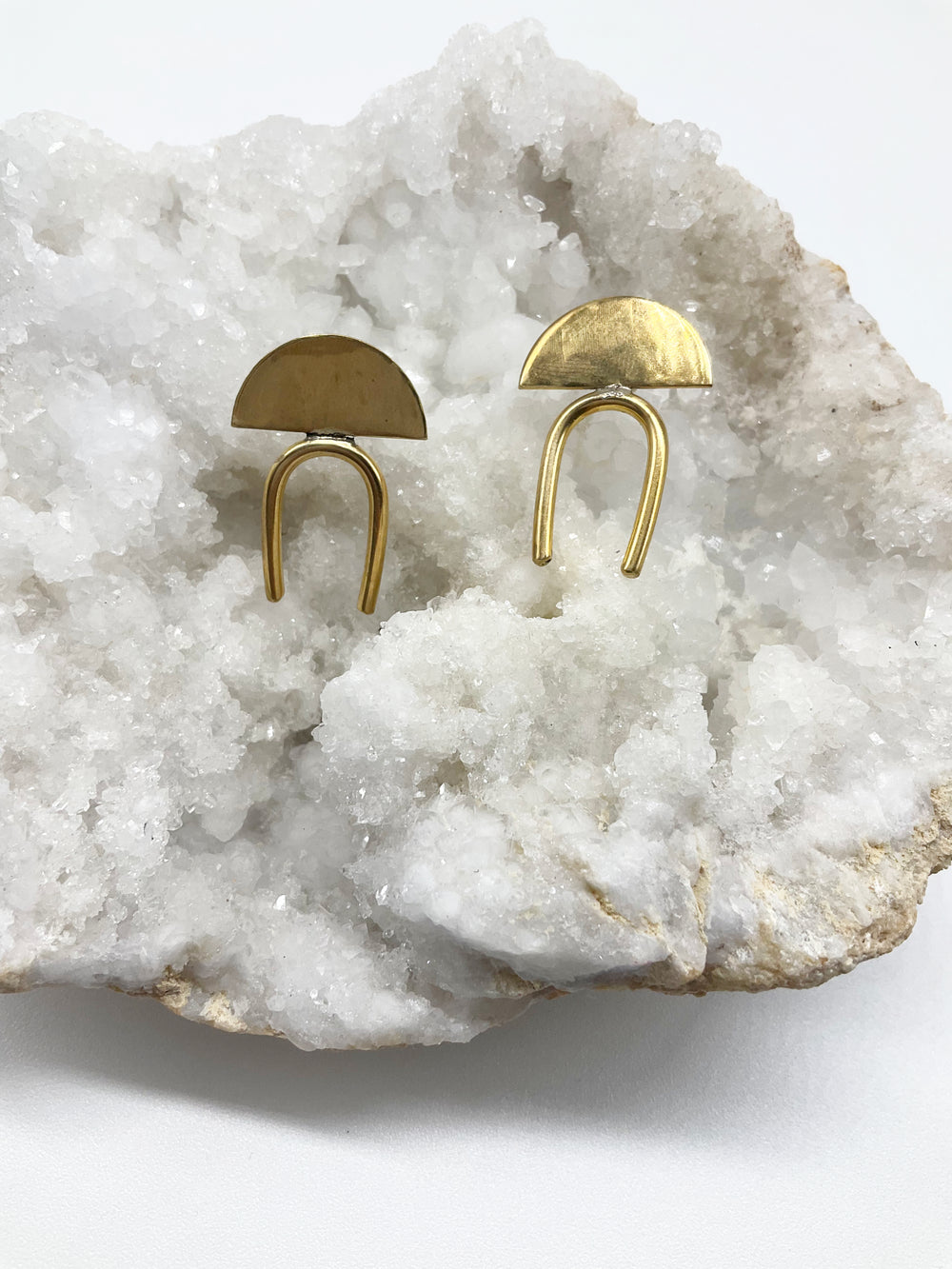 Aztec Earrings: Brass + 14k Gold-Fill