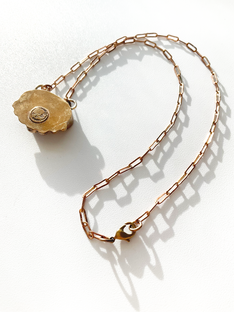 Dark Beauty Necklace ◇ Montana Agate + Red Garnet + Gold Brass ◇ 14"