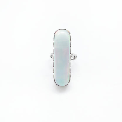 Starlit Ring: Aurora Opal + Sterling Silver • Size 6.5