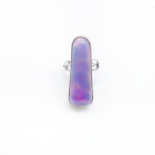 Aurora Ring: Aurora Opal + Sterling Silver + Brass • Size 7