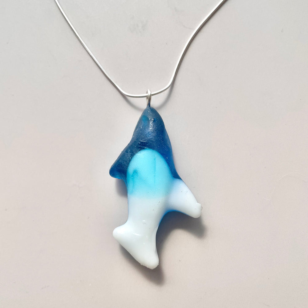 Gummy Shark Necklace: Resin Gummy Shark + Sterling Silver • 18"