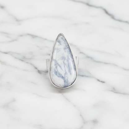 Sun Valley Ring ◇ Wallostonite + Blue Calcite + Sterling Silver ◇ Size 6.5