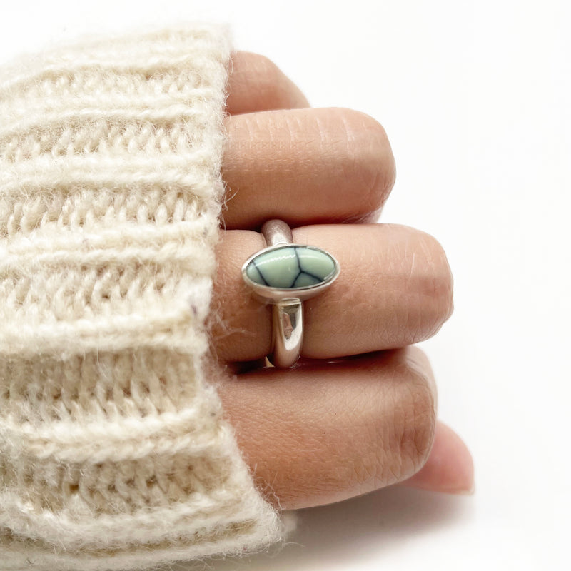 Serpent Ring ◇ Damele Turquoise + Sterling Silver ◇ Size 6.25