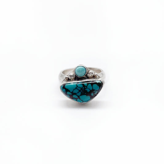 Empress Ring ◇ Hubei Turquoise + Sterling Silver ◇ Size 5.5