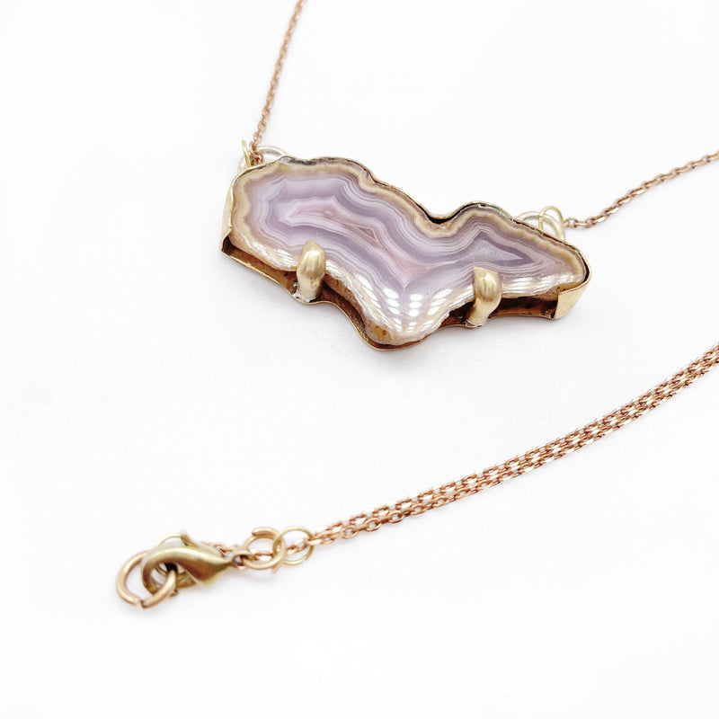 Valley's Edge Necklace ◇ Coyomito Agate + Gold Brass ◇ 17"