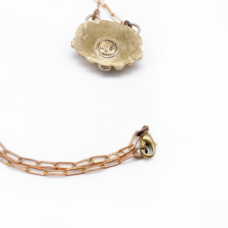 Dark Beauty Necklace ◇ Montana Agate + Red Garnet + Gold Brass ◇ 14"