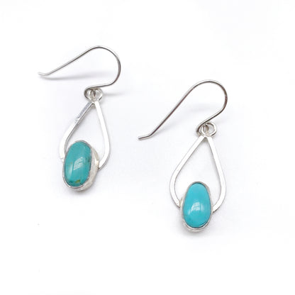 Turquoise Teardrop Earrings ◇ Sterling Silver + King Manassa Turquoise