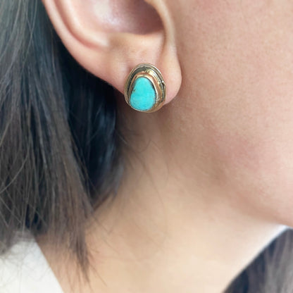 Mystics Stud Earrings ◇ 14K Gold-Filled + King Manassa Turquoise