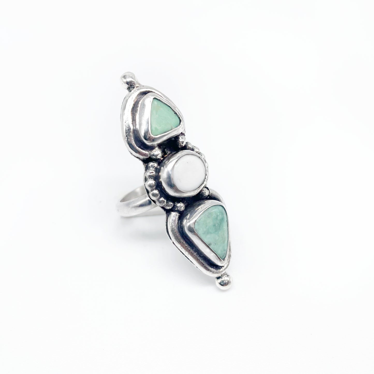 Misty Dunes Ring ❂ Lucin Variscite + White Jasper ❂ Size 6.5