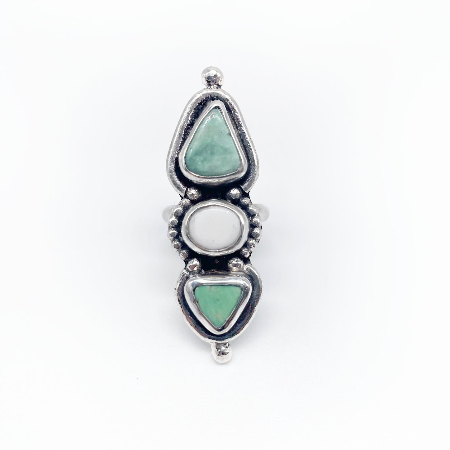 Misty Dunes Ring ❂ Lucin Variscite + White Jasper ❂ Size 6.5