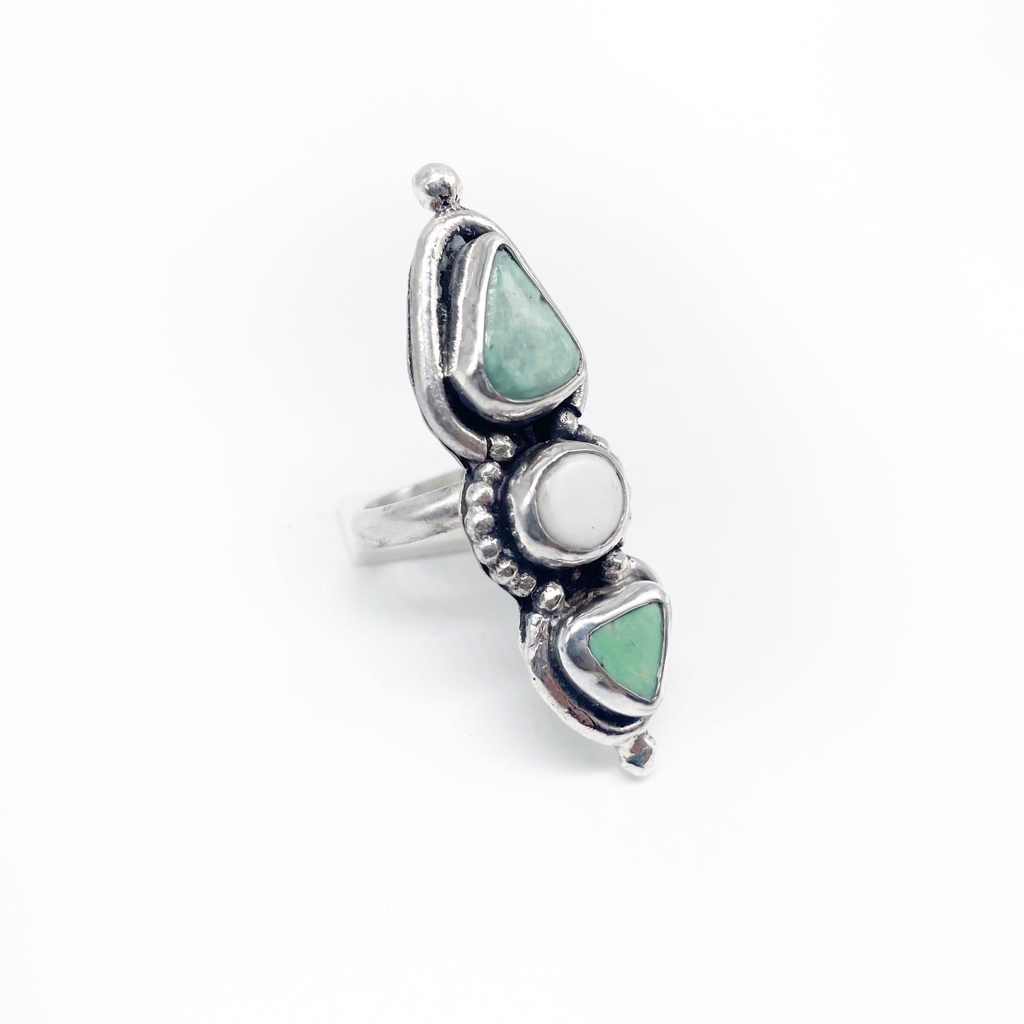 Misty Dunes Ring ❂ Lucin Variscite + White Jasper ❂ Size 6.5