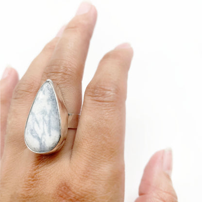 Sun Valley Ring ◇ Wallostonite + Blue Calcite + Sterling Silver ◇ Size 6.5