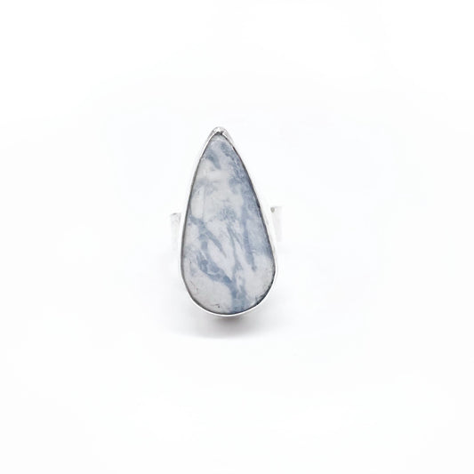 Sun Valley Ring ◇ Wallostonite + Blue Calcite + Sterling Silver ◇ Size 6.5