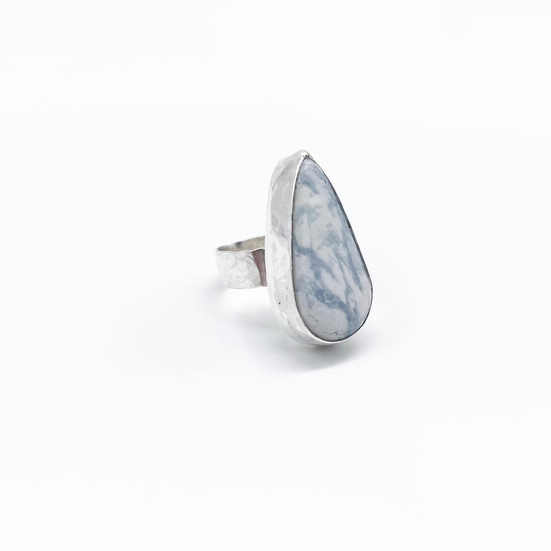 Sun Valley Ring ◇ Wallostonite + Blue Calcite + Sterling Silver ◇ Size 6.5
