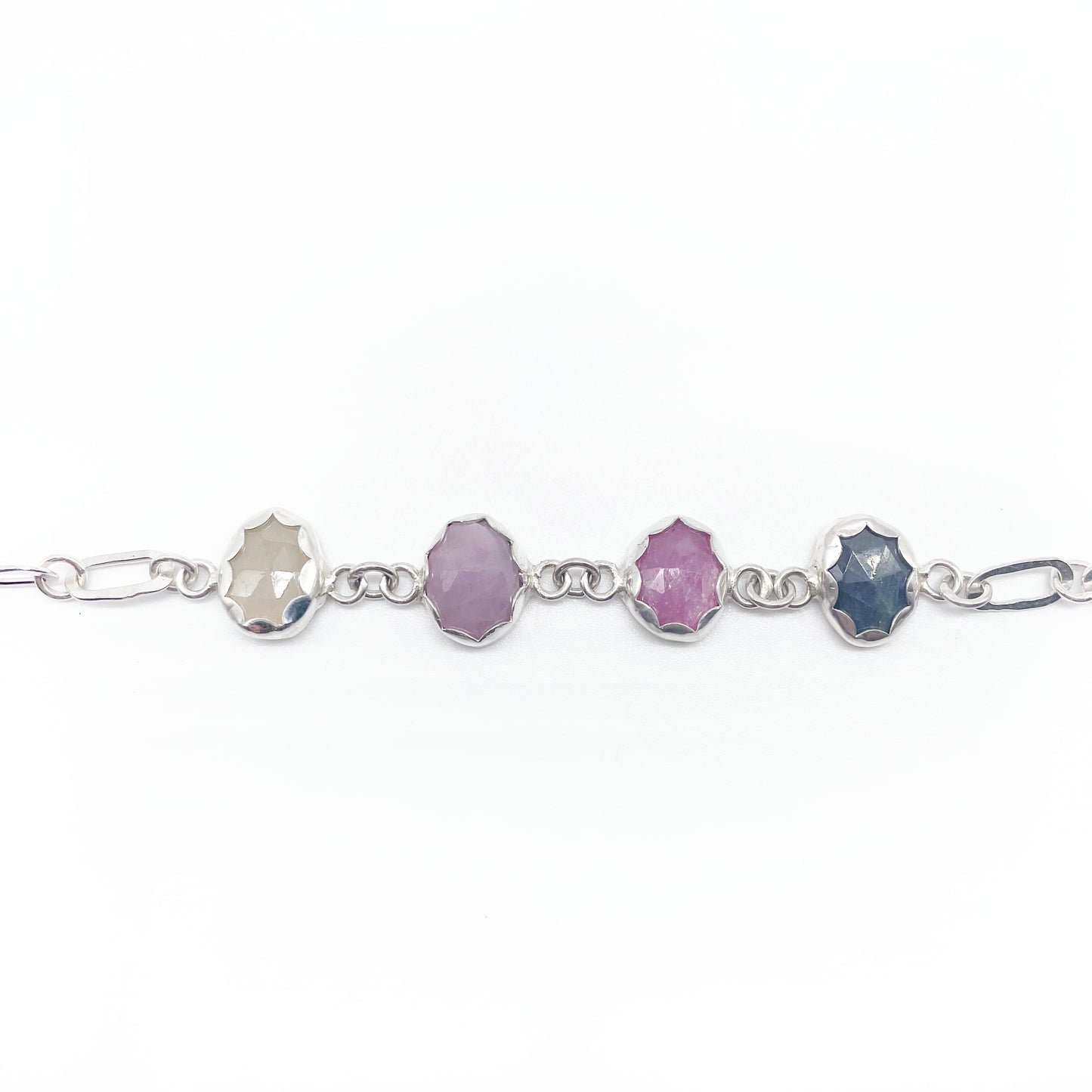 Ombre Sapphire Bracelet ◇ Sapphire + Sterling Silver ◇ Adjustable Length