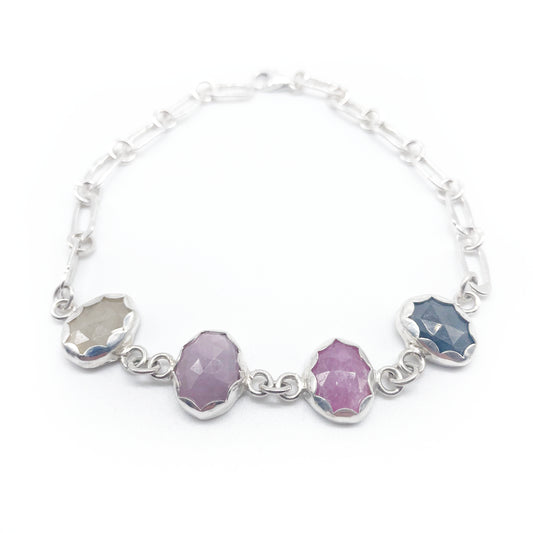 Ombre Sapphire Bracelet ◇ Sapphire + Sterling Silver ◇ Adjustable Length